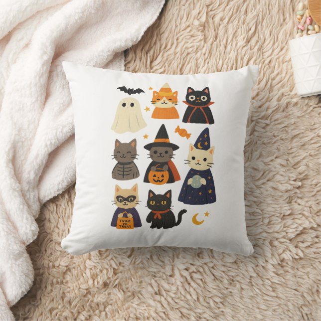 Coussin cadeau d'Halloween de chat mignon (Couverture)