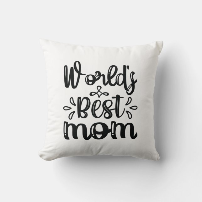 Coussin Cadeau d'infirmière Meilleure Maman du Monde (Recto)