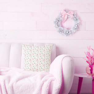 Coussin Cadeau d'oreiller de Noël motif caniche rose paste