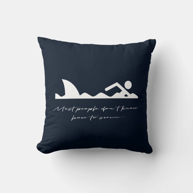 Coussin Cadeau drôle d'amant de sarcasme de requin de (Recto)