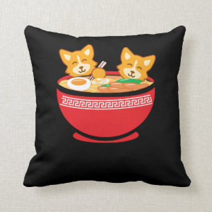 Coussin Cadeau drôle de Ramen d'Anime de Kawaii de chien