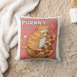 Coussin Cadeau drôle pour amateur de chats Je t'aime beauc