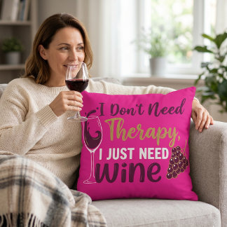 Coussin Cadeau drôle pour amateur de vin : Je n'ai pas bes