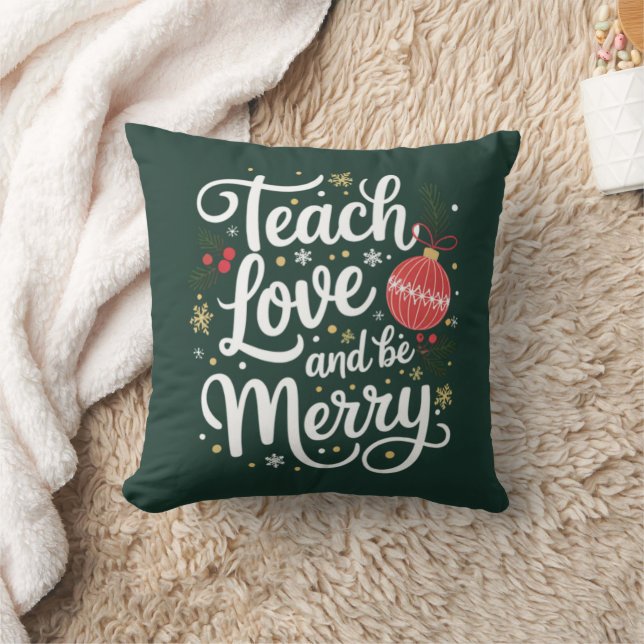 Coussin Cadeau drôle pour professeur de Noël enseigner l'a (Couverture)