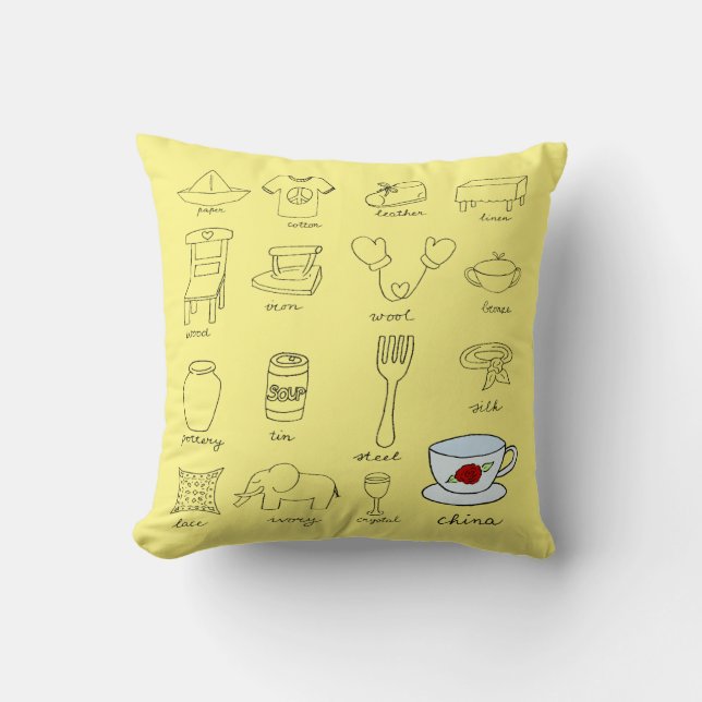 Coussin Cadeau du 20e anniversaire du Mariage moderne pour (Recto)