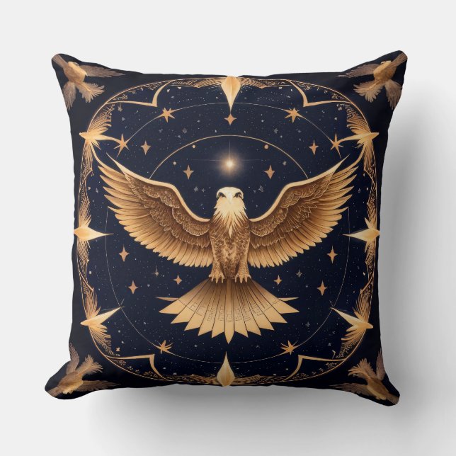 Coussin Cadeau élégant Aigle doré pour amateur d'art et de (Recto)