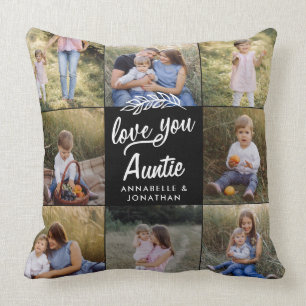 Coussin cadeau familial 8 photo petit-enfant simple