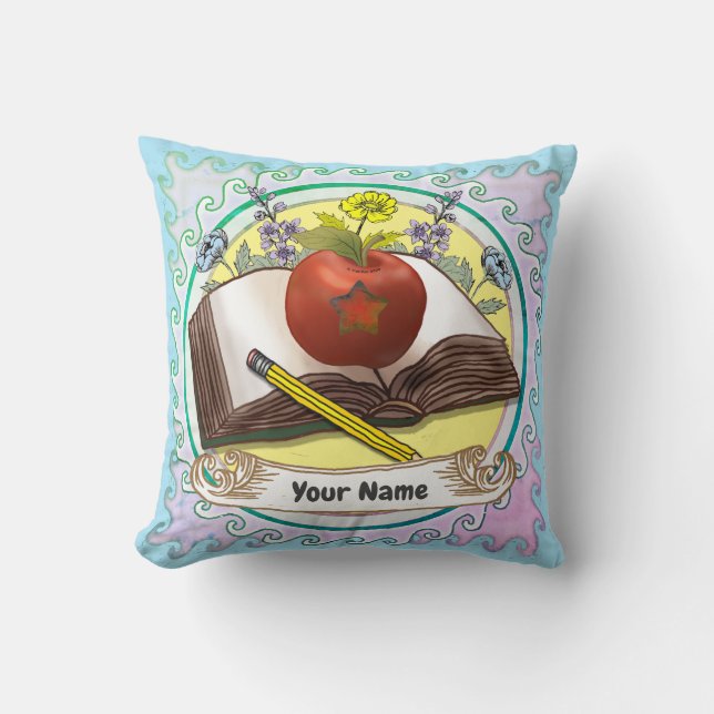 Coussin Cadeau Fleurs Enseignant (Recto)