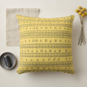 Coussin Cadeau floral jaune boho bleu marine vintage