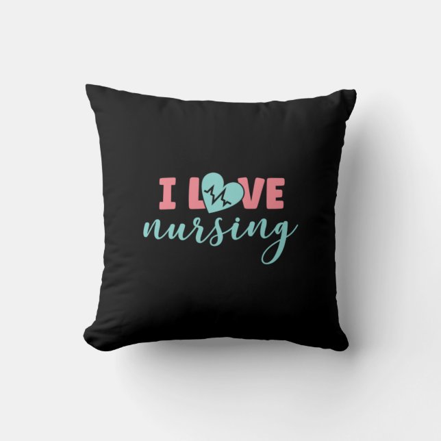 Coussin Cadeau infirmière | I Love Nursing (Recto)