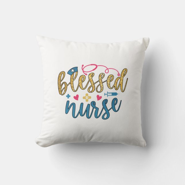 Coussin Cadeau infirmière | Infirmière bénie (Recto)
