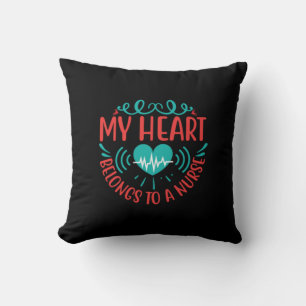 Coussin Cadeau infirmière Mon Coeur Appartient À Une Inf