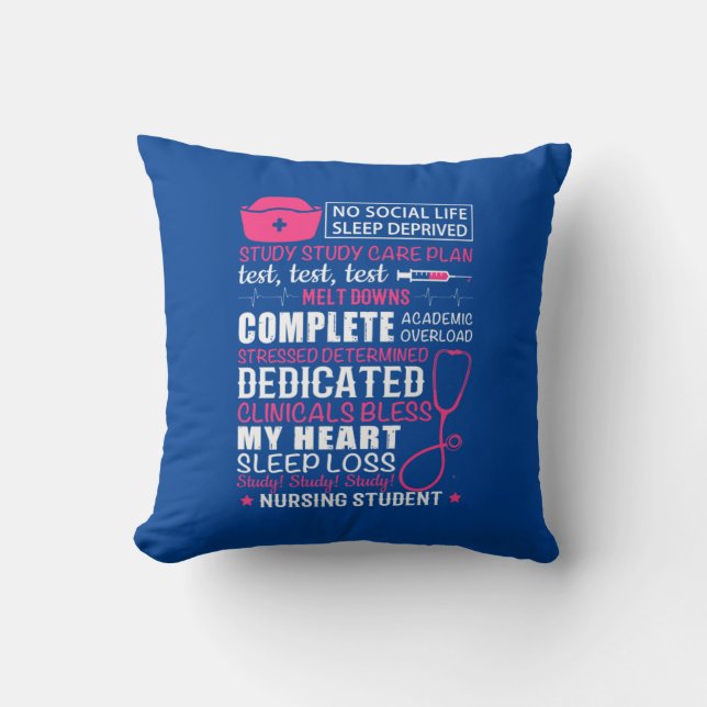 Coussin Cadeau infirmière | Pas de sommeil social privé (Recto)