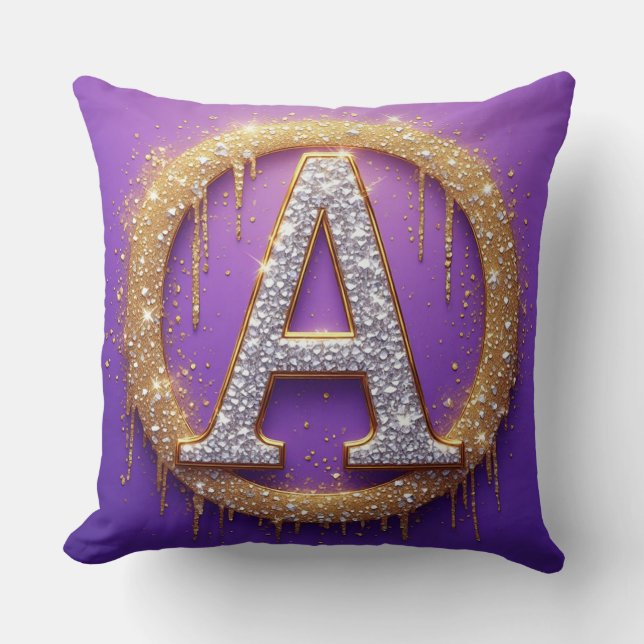 Coussin Cadeau Initiale A Monogramme Diamant Or (Recto)