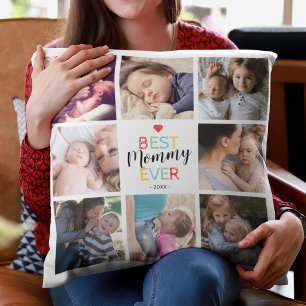Coussin Cadeau Maman Collage de photos