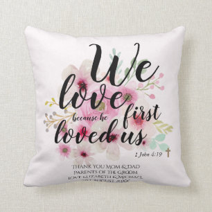 Coussin Cadeau mariage 4 Parents Mariée Groom Catholique V