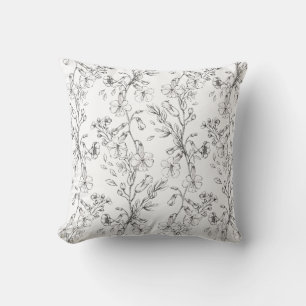Coussin Cadeau Mariage classique de fleurs botaniques