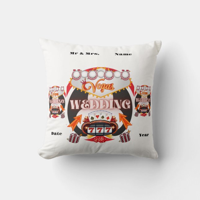 Coussin Cadeau Mariage Las Vegas (Recto)