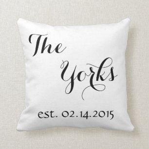Coussin Cadeau mariage - Nom - Date d'établissemen