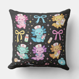 Coussin Cadeau mignon et kawaii d'infirmière Axolotl pour