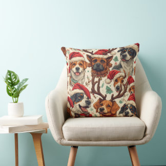 Coussin Cadeau minimaliste de vacances pour amateur de chi