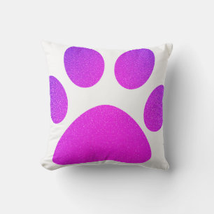 Coussin Cadeau Ombre Pink Purple Empreinte de patte Glitte