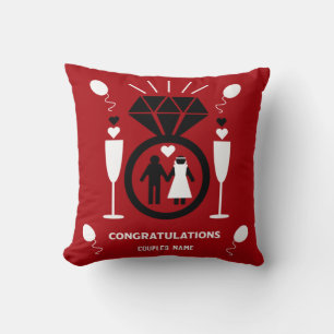 Coussin Cadeau original et drôle de félicitations de fianç