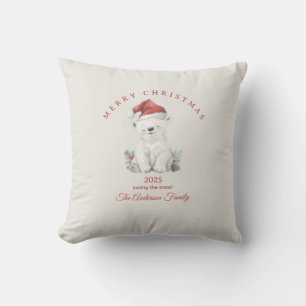 Coussin Cadeau personnalisé ambiance Noël aquarelle ours p