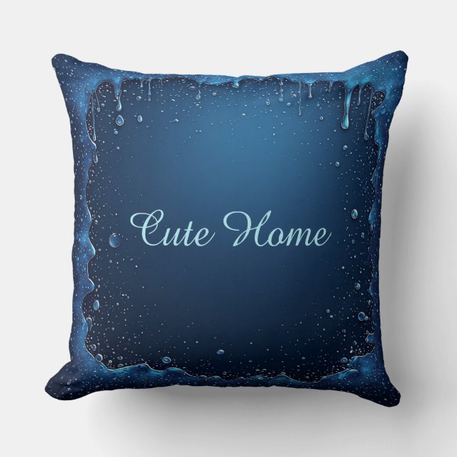 Coussin Cadeau personnalisé au nom bleu (Recto)