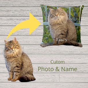 Coussin Cadeau personnalisé avec photo et nom d'animal de