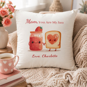 Coussin Cadeau personnalisé de confiture de fraise pour la