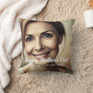 Coussin Cadeau personnalisé de la fête des mères avec phot