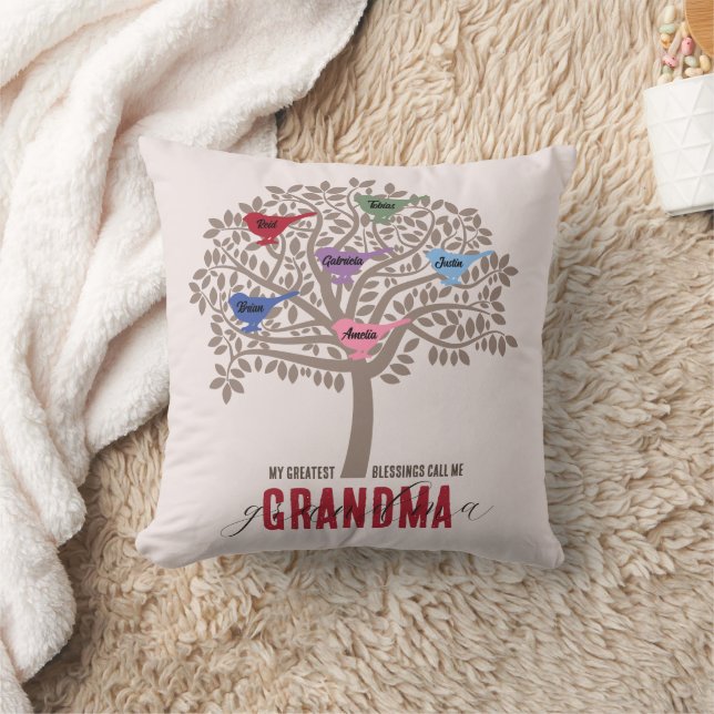 Coussin Cadeau personnalisé de la Fête des Mères de grand- (Couverture)