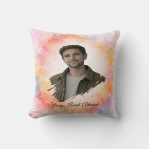 Coussin Cadeau personnalisé de la Saint-Valentin aquarelle