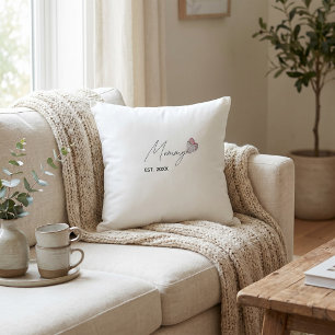 Coussin Cadeau personnalisé Maman ANNÉE de création Plaid