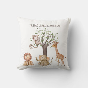 Coussin Cadeau personnalisé pour bébé Animaux de la forêt 