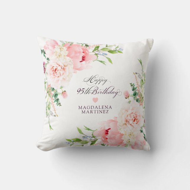 Coussin Cadeau personnalisé pour le 95e anniversaire à fle (Recto)