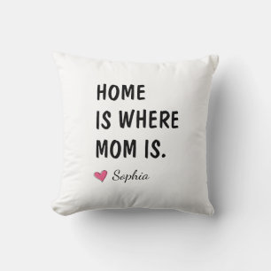Coussin Cadeau personnalisé pour maman : La maison est où