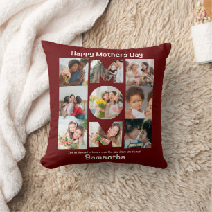 Coussin Cadeau personnalisé pour maman mère Fête 9 Photo C