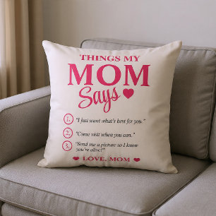 Coussin Cadeau personnalisé pour maman - Souvenir de citat
