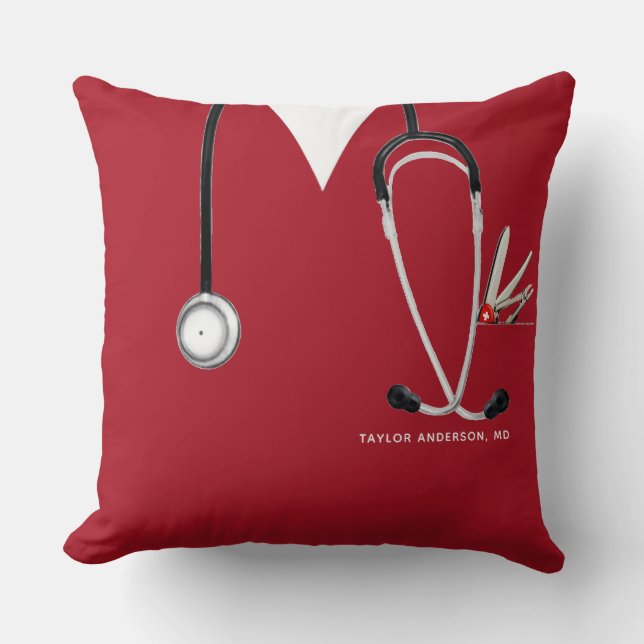 Coussin Cadeau personnalisé pour médecin (Recto)