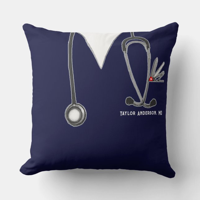 Coussin cadeau personnalisé pour médecin (Recto)