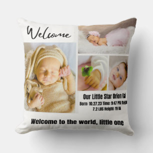 Coussin Cadeau personnalisé pour nouveau-né, Photo de bébé