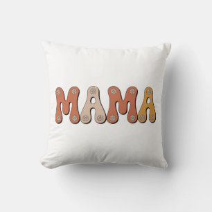 Coussin Cadeau personnalisé Rétro Groovy Maman Fête des Mè