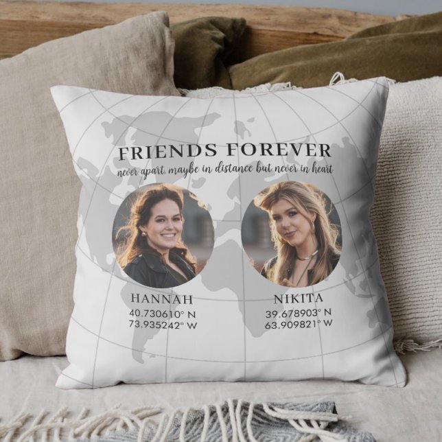 Coussin Cadeau photo d'amitié à longue distance (Créateur téléchargé)