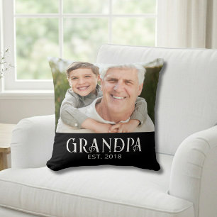 Coussin Cadeau Photo de l'Arrivée de Papi