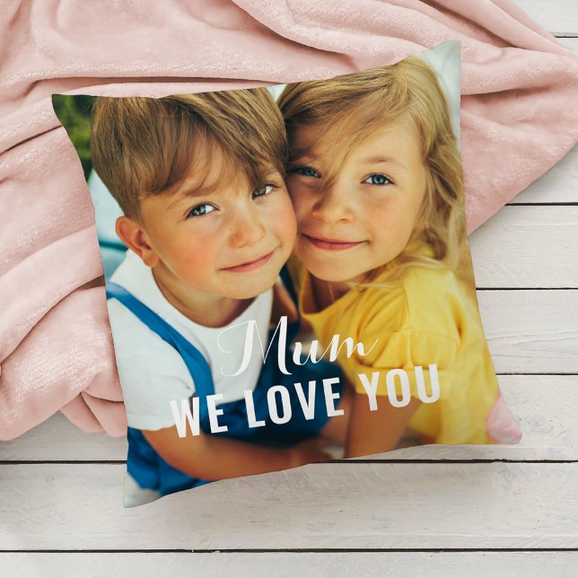 Coussin Cadeau Photo Maman Nous T'Aimons (Créateur téléchargé)