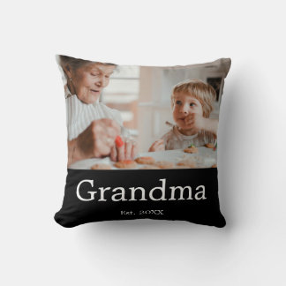 Coussin Cadeau Photo Moderne Établie par Grand-mère