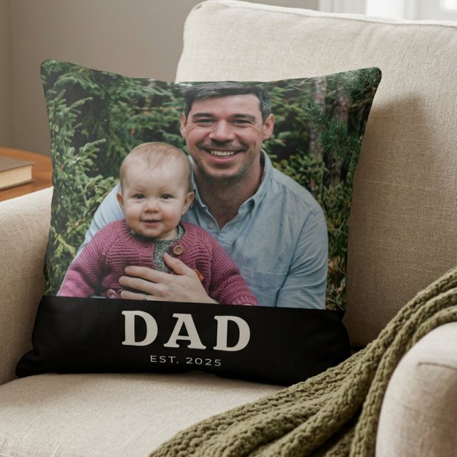 Coussin Cadeau Photo Moderne Gras Papa Fait  (Créateur téléchargé)