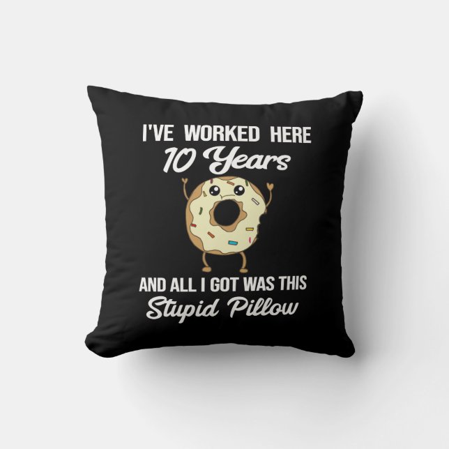 Coussin Cadeau pour 10 ans de travail Dixième employé (Recto)